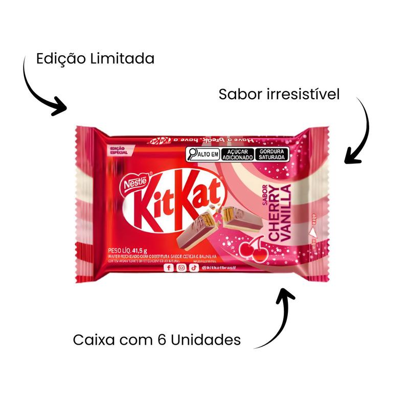 Chocolate Kitkat Cereja Cherry Vanilla - Nestlé 6 Unidades 41,5g